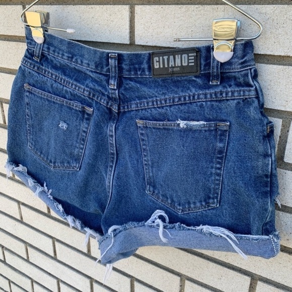 Vintage Gitano High Waisted Distressed Jean Shorts - Picture 5 of 8